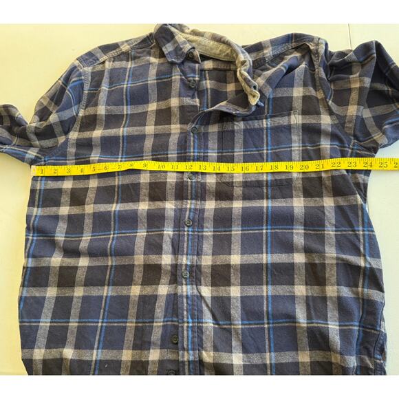 Eddie Bauer Button Down Flannel Shirt Men XL Black Plaid Long Sleeve Outdoor - Picture 4 of 9